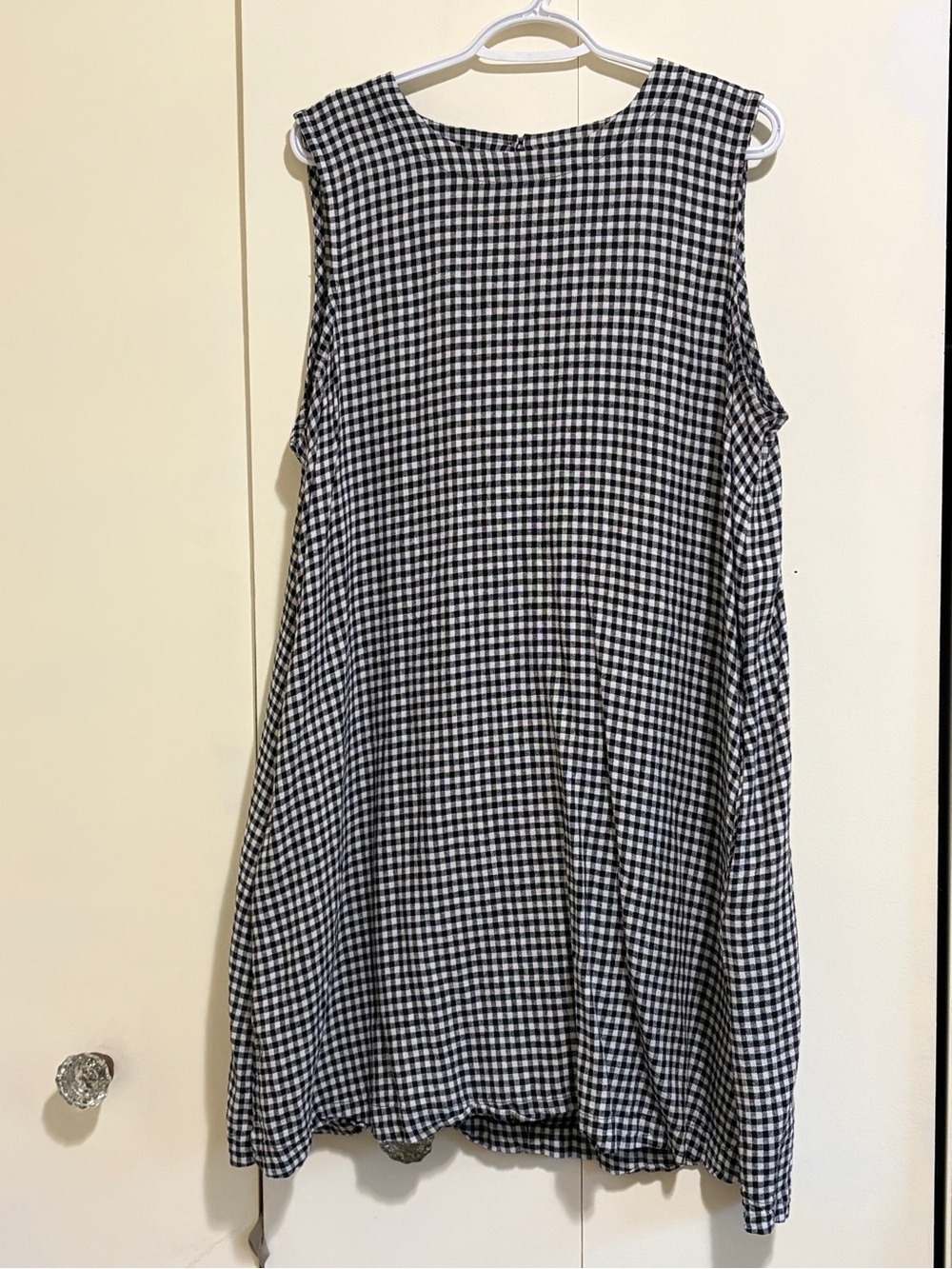 Denver Hayes Linen Black and White Gingham Check Summer Dress Xl